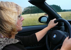 Women Driving a car